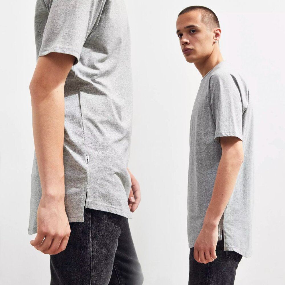 Fairplay Heather Grey Raglan Venice Short Sleeve T Shirt Tee Athleisure Classic - Picture 2 of 16